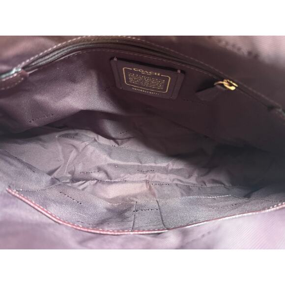 COACH Turn Lock Hobo Saddle Two Way Crossbody Oxblood Pebble Leather #24771 - Picture 16 of 17